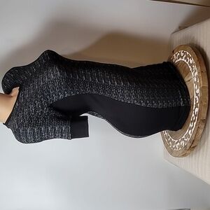 Topshop Body Con Mini Dress Black & Silver